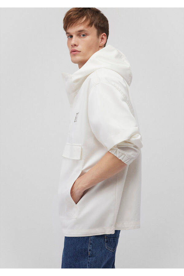 Oversize White Hooded Shirt - 4