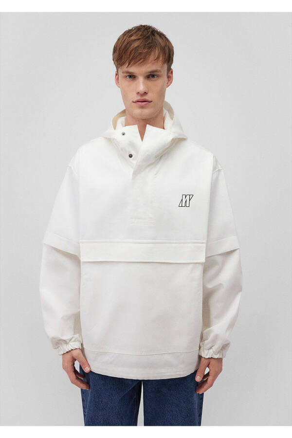 Oversize White Hooded Shirt - 6