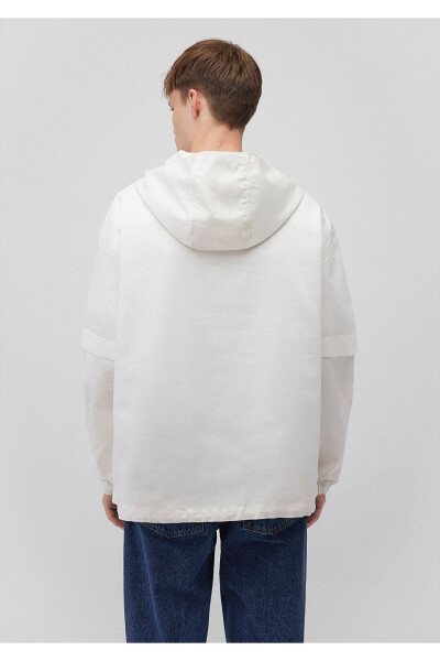 Oversize White Hooded Shirt - 7