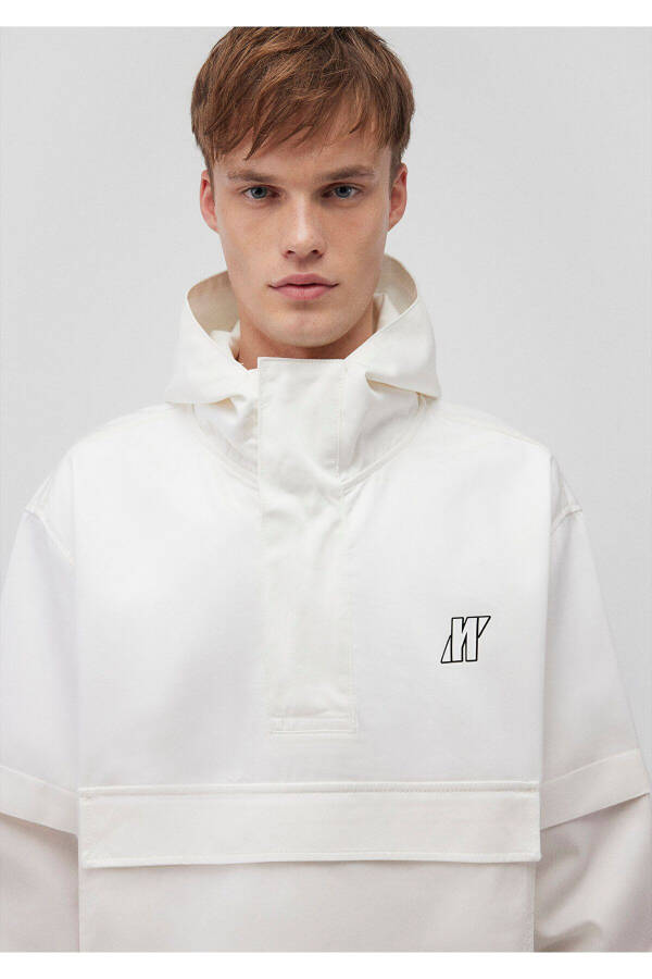 Oversize White Hooded Shirt - 8