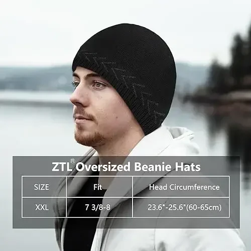 Oversize XXL Beanie Hat for Big Heads 23.6