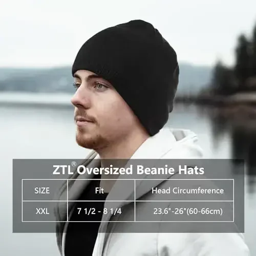 Oversize XXL Beanie Hat for Big Heads 23.6