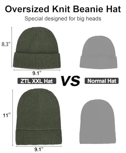 Oversize XXL Katta bosh uchun Beanie shapka 23,6