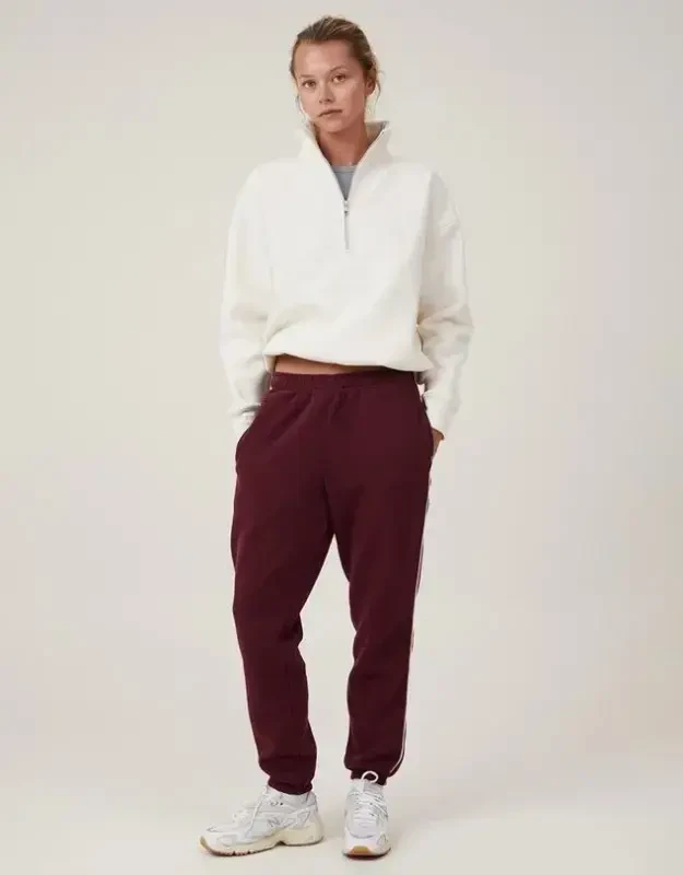 Oversize Yarım Farmuarlı Yakalı Basic SweatShirt - Beyaz - 2