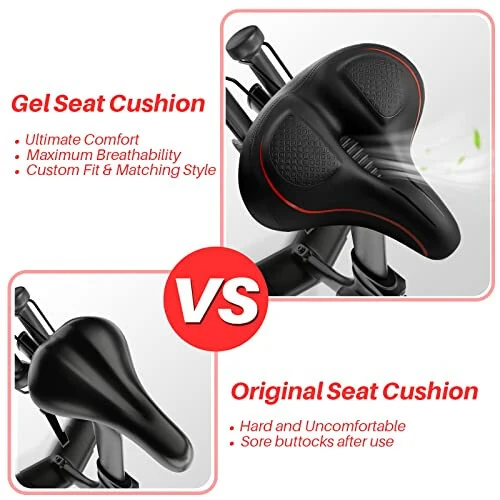 Oversized Bike Seat for Peloton Bike & Bike+, Comfort Seat Cushion Compatible with Peloton, Road or Exercise Bikes, Bicycle Wide Saddle Replacement for Men & Women, Accessories for Peloton - 5