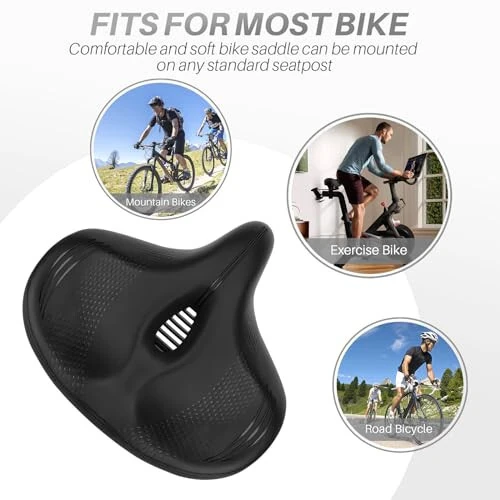 Oversized Bike Seat for Peloton Bike & Bike+, Comfort Seat Cushion Compatible with Peloton, Road or Exercise Bikes, Bicycle Wide Saddle Replacement for Men & Women, Accessories for Peloton - 7