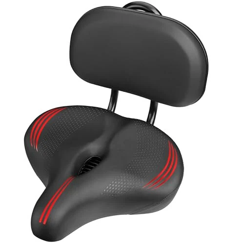 Oversized Bike Seat for Peloton Bike & Bike+, Comfort Seat Cushion Compatible with Peloton, Road or Exercise Bikes, Bicycle Wide Saddle Replacement for Men & Women, Accessories for Peloton - COOLWUFAN