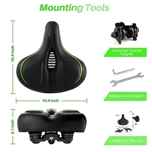 Oversized Bike Seat for Peloton Bike & Bike+, Comfort Seat Cushion Compatible with Peloton, Road or Exercise Bikes, Bicycle Wide Saddle Replacement for Men & Women, Accessories for Peloton - 5