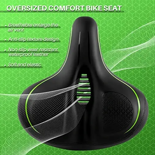 Oversized Bike Seat for Peloton Bike & Bike+, Peloton, yo'l yoki mashq velosipedlari bilan mos keladigan qulay o'rindiq yostig'i, erkaklar va ayollar uchun keng velosiped egarini almashtirish, Peloton uchun aksessuarlar - COOLWUFAN (1)
