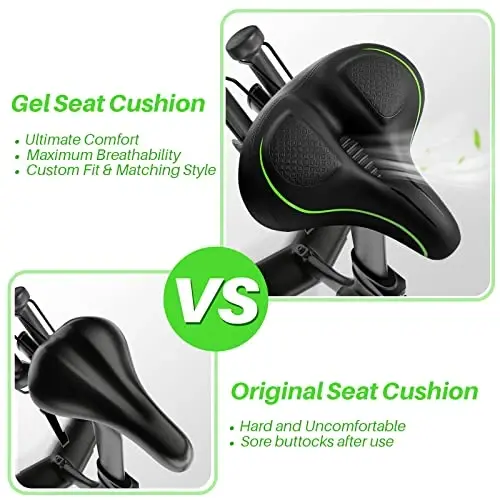 Oversized Bike Seat for Peloton Bike & Bike+, Peloton, yo'l yoki mashq velosipedlari bilan mos keladigan qulay o'rindiq yostig'i, erkaklar va ayollar uchun keng velosiped egarini almashtirish, Peloton uchun aksessuarlar - 4