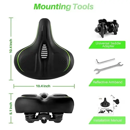 Oversized Bike Seat for Peloton Bike & Bike+, Peloton, yo'l yoki mashq velosipedlari bilan mos keladigan qulay o'rindiq yostig'i, erkaklar va ayollar uchun keng velosiped egarini almashtirish, Peloton uchun aksessuarlar - 5