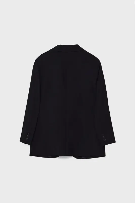 Oversized Blazer with Pockets - 6