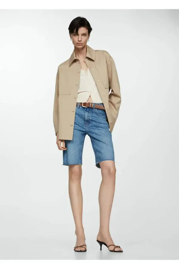 Oversized button-down utility jacket - 2