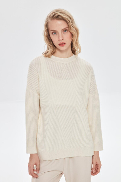 Oversized Crewneck Sweater Ecru - 17