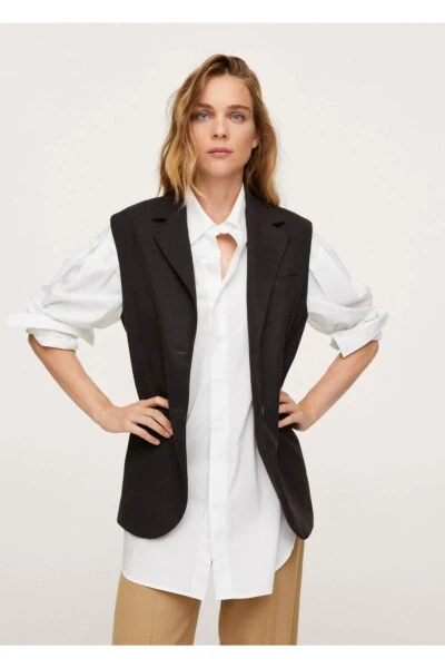 Oversized Fabric Jacket - MANGO