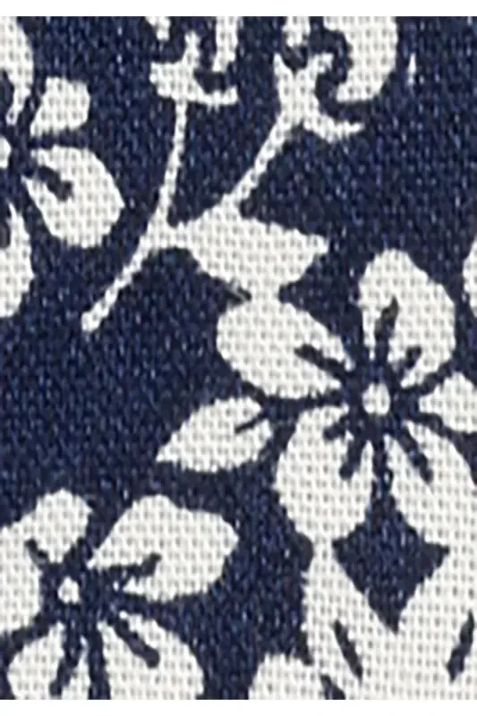 Oversized fit, floral print navy blue women's skirt. - 7