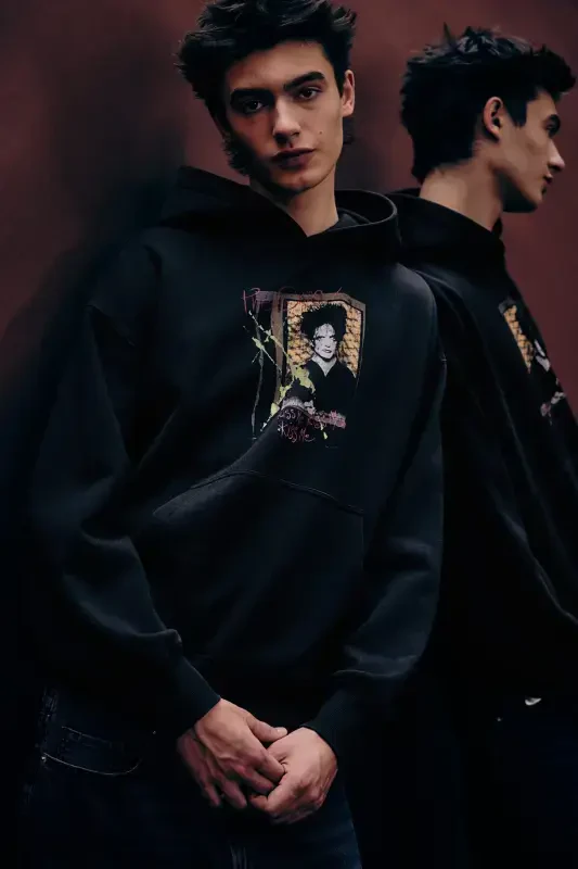 Oversized Fit Худи с принтом - Черный/The Cure - H&M