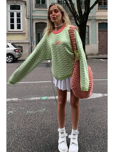 Oversized Green Sweater MG1251 - 4