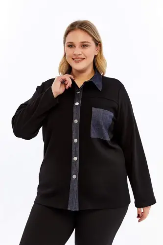 Oversized Jacket Black with Pocket Detail - BÜYÜKBEDENIZ (1)