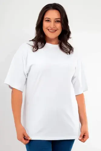Oversized jinsiy Unisex Oversized Velo yebogʻasi Basic qora-oq rangli futbolka / Qulay 2 li toʻplam - BÜYÜKBEDENIZ (1)