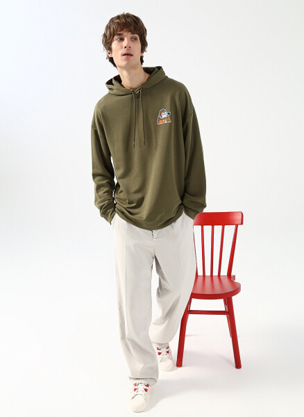 Oversized Khaki Men's Sweatshirt - 3