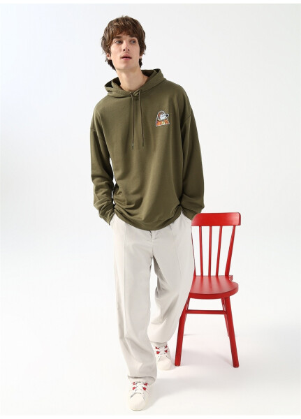 Oversized Khaki Men's Sweatshirt - 9