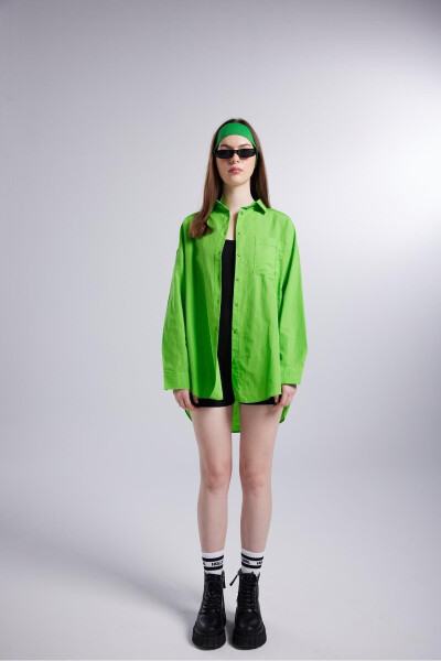 Oversized Pocket Shirt Green - 7