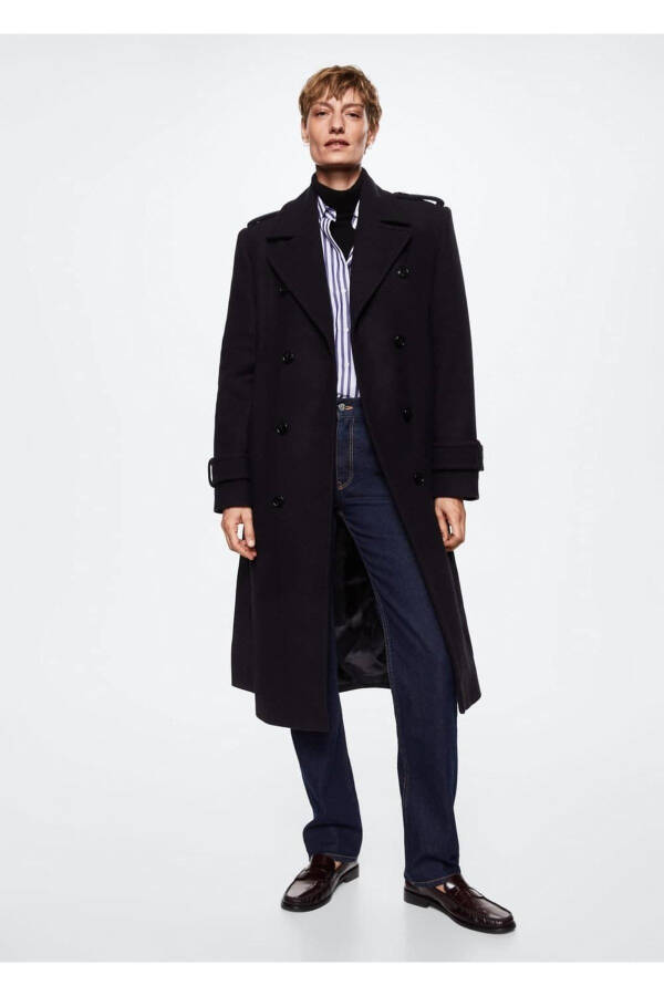 Oversized Pure Wool Trench Coat - 2