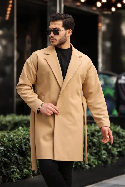 Oversized, relaxed fit, cashmere coat with belt. Men's. - 5