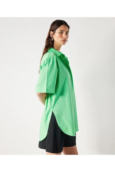 Oversized shirt with double sleeves. - İPEKYOL (1)