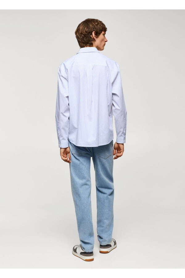 Oversized Striped Cotton Shirt - 4