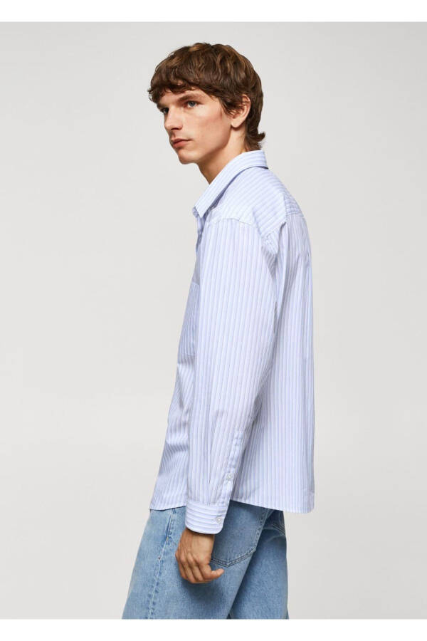 Oversized Striped Cotton Shirt - 5