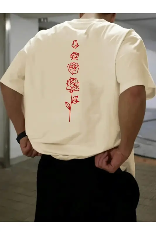 Oversized suit with a back print, crop top, and shorts. - 3