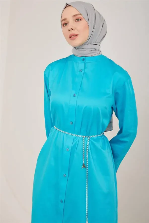 Oversized Tunic Dress 23y4502 Aqua - 4
