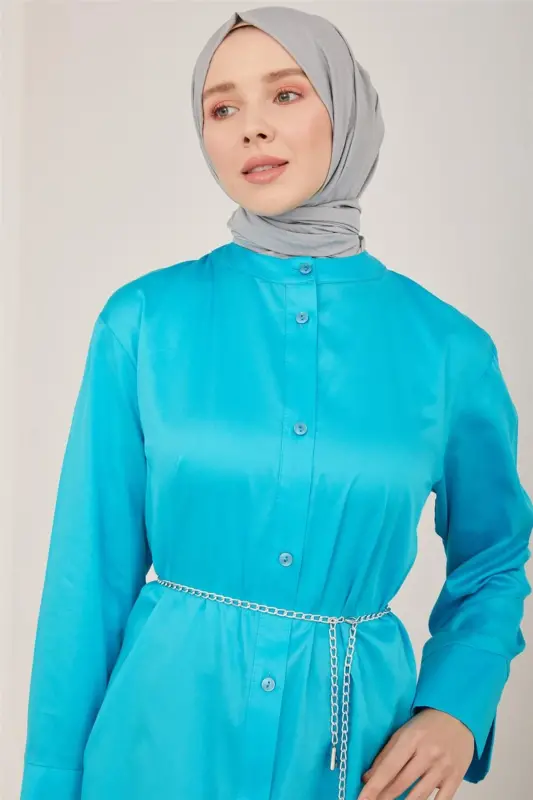 Oversized Tunic Dress 23y4502 Aqua - ARMINE
