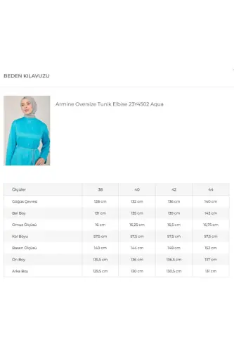 Oversized Tunic Dress 23y4502 Aqua - 5