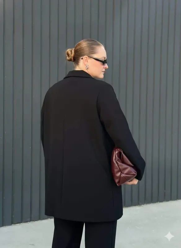 Oversized Unlined Jacket Black - 4