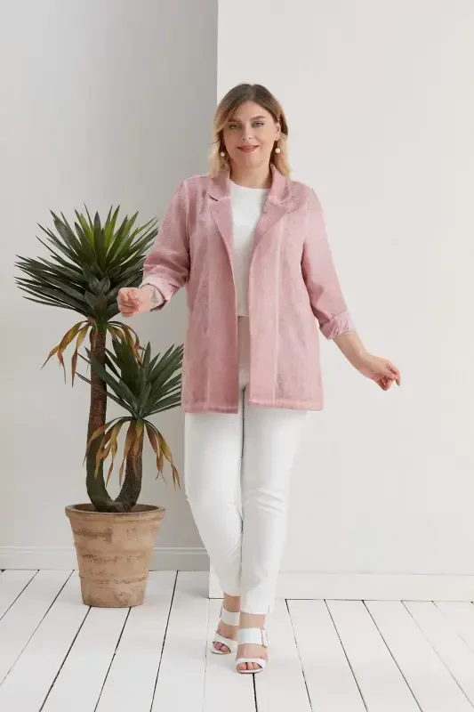 Oversized Wrap Neck Batik Powder Jacket - 2