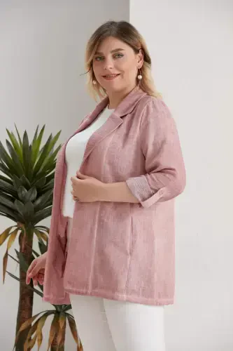 Oversized Wrap Neck Batik Powder Jacket - 11