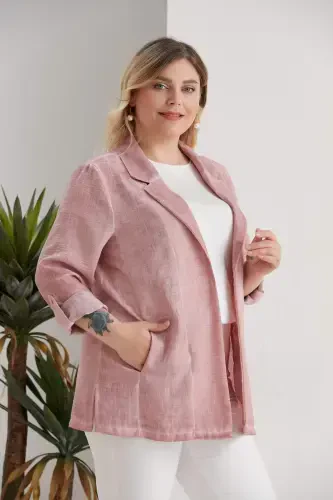 Oversized Wrap Neck Batik Powder Jacket - 3