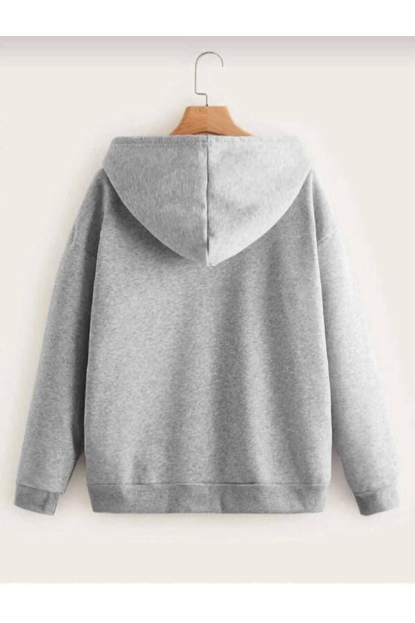 Oversized, zippered, unisex hooded cardigan. - 2