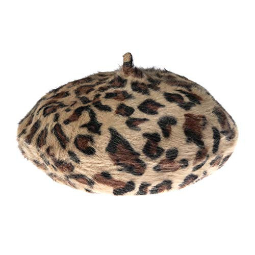 Ovida Ayollar uchun Leopard bosma Bere Shlyapa Yün Fransuz Bere Qopqoq Qish Issiq Beanie Shlyapa - 1