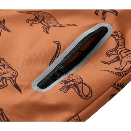 Ovovod Boys Rain Jacket with Detachable Hood Lightweight Raincoats for Kids Windbreaker - 6