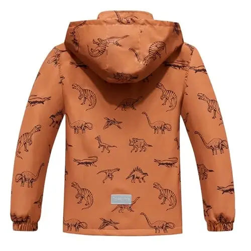 Ovovod Boys Rain Jacket with Detachable Hood Lightweight Raincoats for Kids Windbreaker - Ovovod (1)