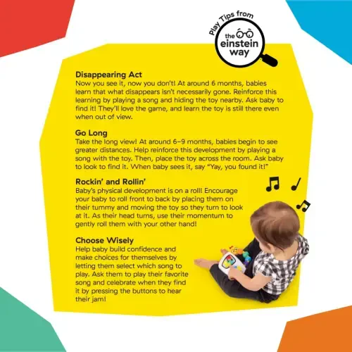 Ovozni boshqarish bilan Baby Einstein Take Along Tunes musiqiy chaqaloq o'yinchoq - 4