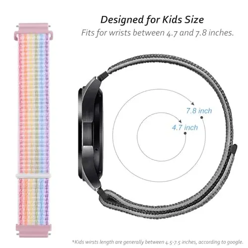 OWKEY Nylon Band Replacement Compatible with Garmin Bounce Kids Watch, Hook & Loop Design Easy for Kids to Put On & Off, Breathable & Washable - 2