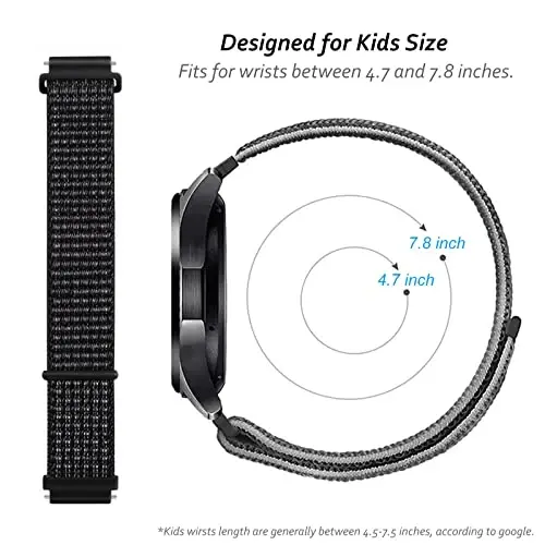 OWKEY Nylon Band Replacement Compatible with Garmin Bounce Kids Watch, Hook & Loop Design Easy for Kids to Put On & Off, Breathable & Washable - 2