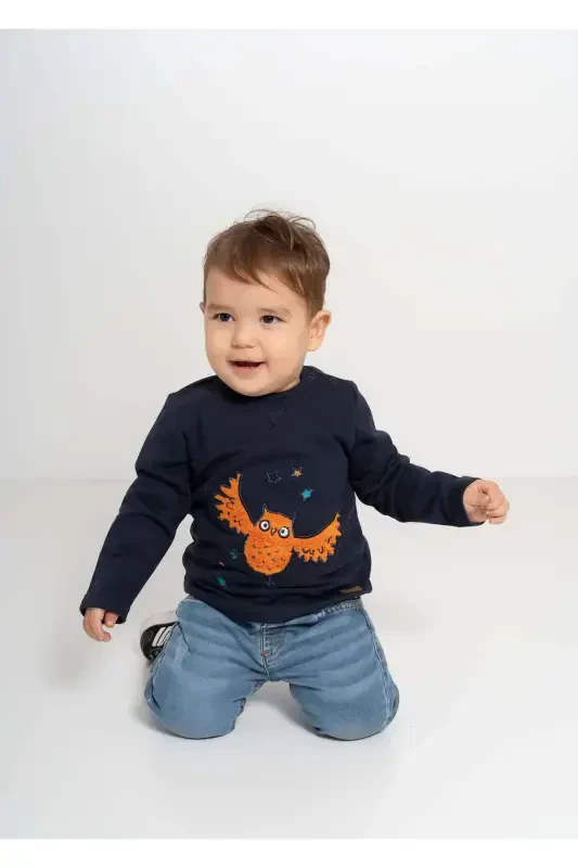 Owl Embroidered Sweater - 1