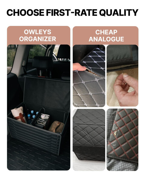 Owleys Premium Foldable Trunk Organizer for SUV | Car Trunk Storage Organizer | Car Trunk Organizer SUV | Car Box Organizer Trunk | SUV Cargo Organizer | SUV Organizer 17 in Highway - 5