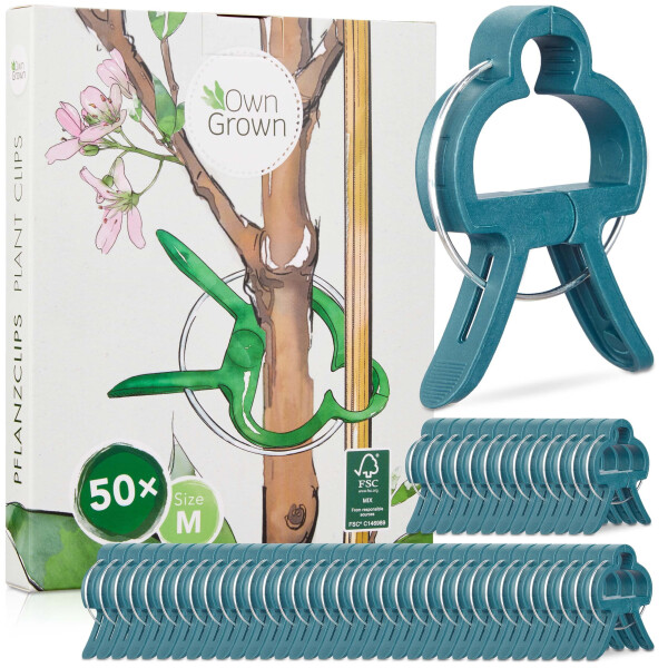 OwnGrown Plant Clips: 50xPlant Support Clips Size M – Climbing Plant Support for Climbing Plants – Garden Clips for Climbing Plants – Plant Ties - 1